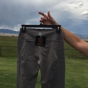 Til You Collapse Silver Heart Booty Leggings